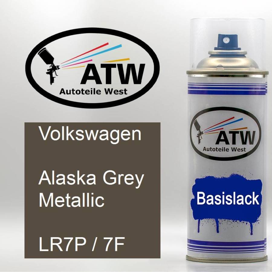 Volkswagen, Alaska Grey Metallic, LR7P / 7F: 400ml Sprühdose, von ATW Autoteile West.